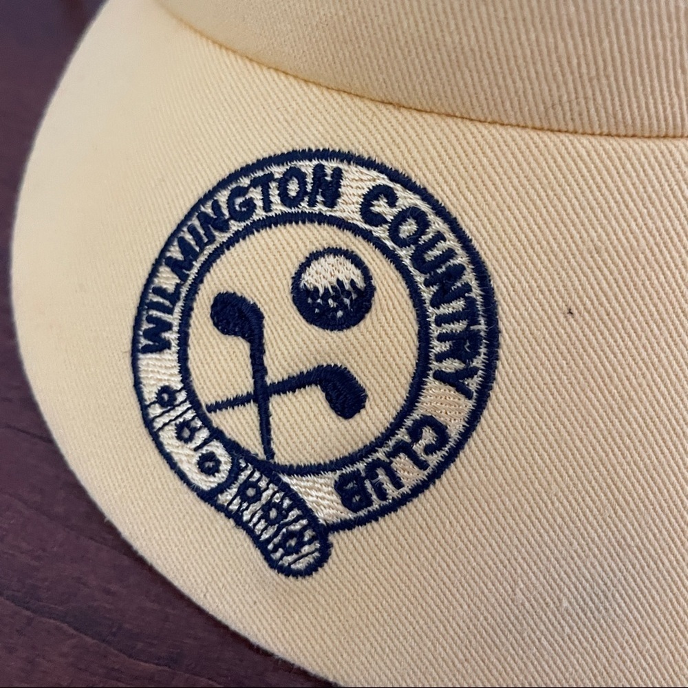 Vintage Wilmington Country Club Visor Yellow Fabric 80s Terrycloth Preppy Golf - Picture 6 of 13